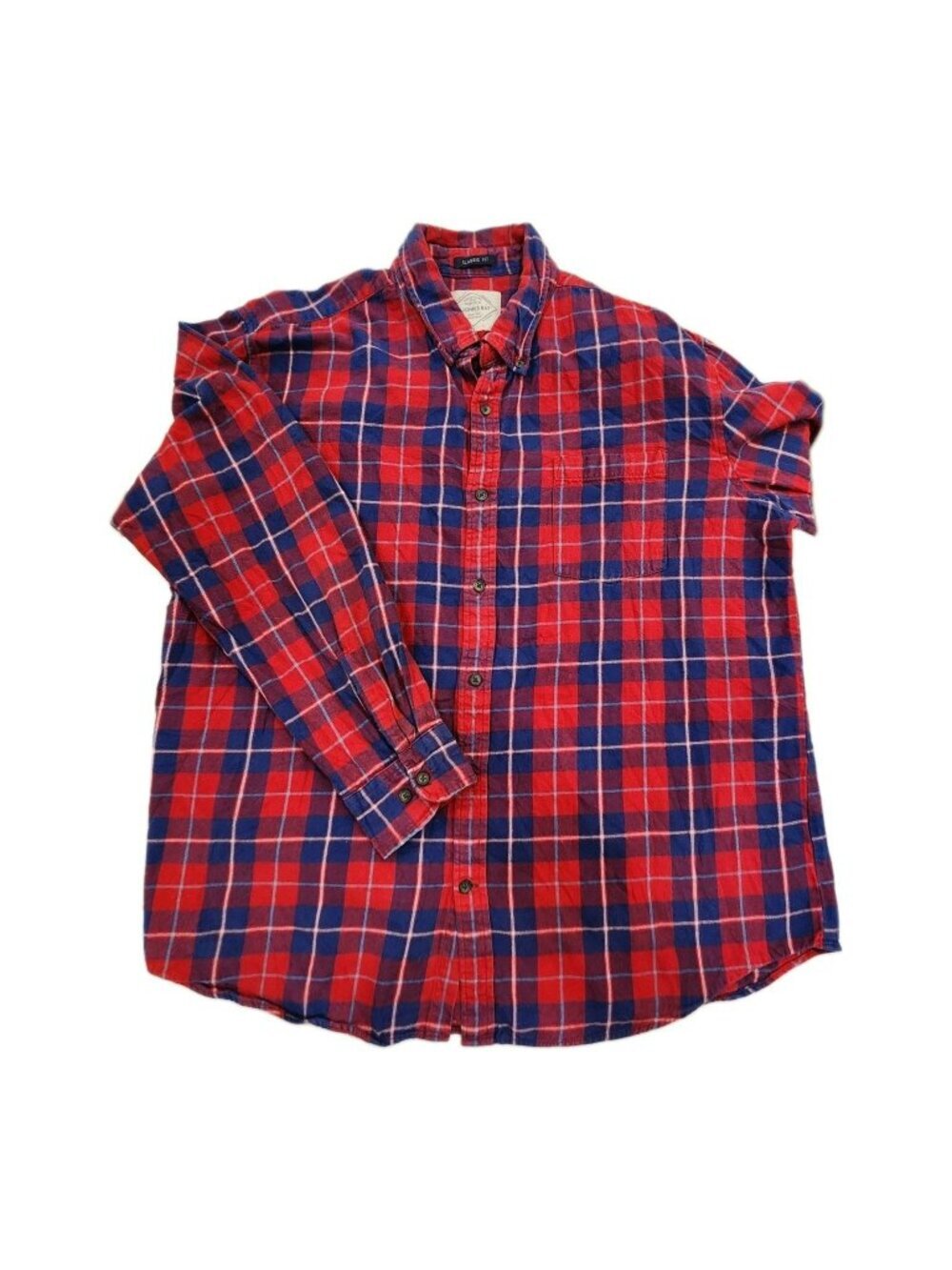 Vintage St Johns Bay Tartan Plaid Flannel Shirt Mens XL Button Down Classic Fit